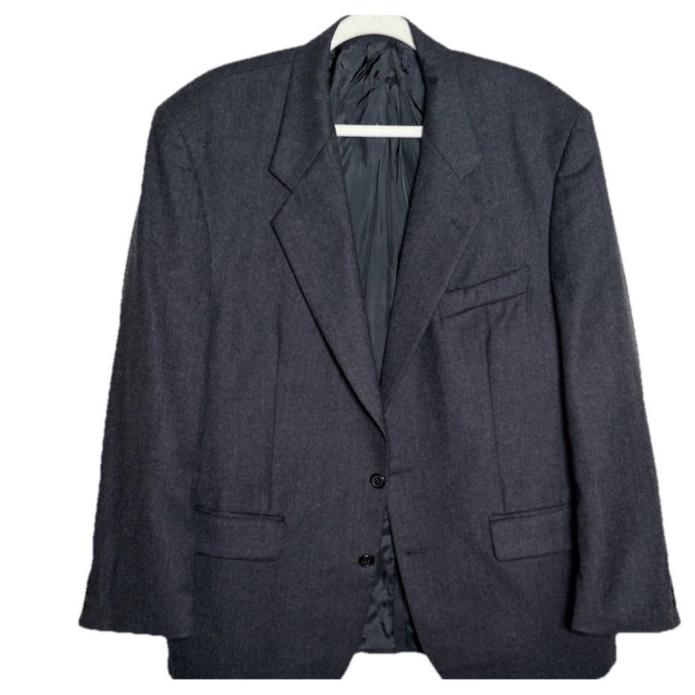 Alexandre London Blazer Mens Jacket 44R Dark Gray‎ Herringbone Wool Sports Coat